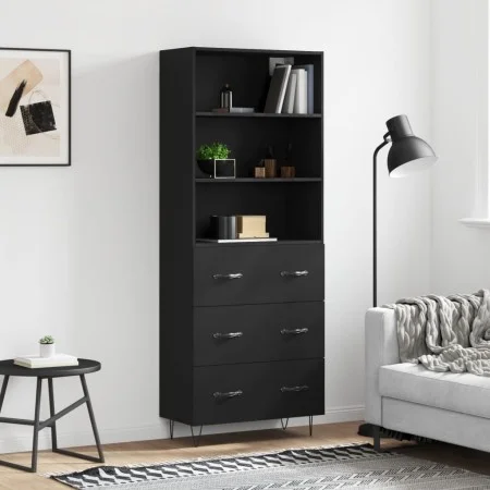 Tall black plywood sideboard 69.5x34x180 cm by vidaXL, Sideboards - Ref: Foro24-3189374, Price: 155,44 €, Discount: %