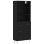 Aparador alto madera contrachapada negro 69,5x34x180 cm de vidaXL, Aparadores - Ref: Foro24-3189374, Precio: 167,62 €