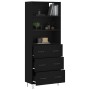 Aparador alto madera contrachapada negro 69,5x34x180 cm de vidaXL, Aparadores - Ref: Foro24-3189374, Precio: 167,62 €