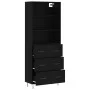 Tall black plywood sideboard 69.5x34x180 cm by vidaXL, Sideboards - Ref: Foro24-3189374, Price: 155,44 €, Discount: %