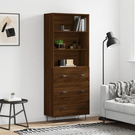 Hohes Sideboard aus braunem Eichensperrholz, 69,5 x 34 x 180 cm von vidaXL, Sideboards - Ref: Foro24-3189380, Preis: 150,12 €...