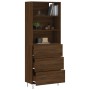 Aparador alto madera contrachapada marrón roble 69,5x34x180 cm de vidaXL, Aparadores - Ref: Foro24-3189380, Precio: 158,99 €,...