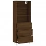 Aparador alto madera contrachapada marrón roble 69,5x34x180 cm de vidaXL, Aparadores - Ref: Foro24-3189380, Precio: 149,70 €,...