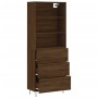 Aparador alto madera contrachapada marrón roble 69,5x34x180 cm de vidaXL, Aparadores - Ref: Foro24-3189380, Precio: 158,99 €,...