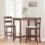 Taburetes de bar con cojines 2 uds madera maciza marrón caucho