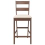 Taburetes de bar con cojines 2 uds madera maciza marrón caucho