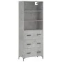 Concrete gray plywood tall sideboard 69.5x34x180 cm by vidaXL, Sideboards - Ref: Foro24-3189385, Price: 146,56 €, Discount: %