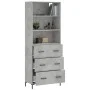 Concrete gray plywood tall sideboard 69.5x34x180 cm by vidaXL, Sideboards - Ref: Foro24-3189385, Price: 146,56 €, Discount: %