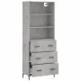 Concrete gray plywood tall sideboard 69.5x34x180 cm by vidaXL, Sideboards - Ref: Foro24-3189385, Price: 146,56 €, Discount: %