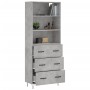 Hohes Sideboard aus betongrauem Sperrholz, 69,5 x 34 x 180 cm von vidaXL, Sideboards - Ref: Foro24-3189377, Preis: 149,10 €, ...