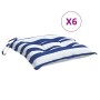 Cojines de silla 6 uds tela Oxford rayas azul blanco 50x50x7 cm de vidaXL, Cojines para sillas y sofás - Ref: Foro24-361545, ...