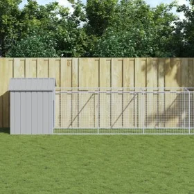 Caseta perro tejado acero galvanizado gris claro 117x1221x123cm de vidaXL, Casetas para perros - Ref: Foro24-3189068, Precio:...
