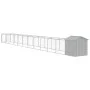 Light gray galvanized steel roof doghouse 117x1221x123cm by vidaXL, Dog kennels - Ref: Foro24-3189068, Price: 585,92 €, Disco...