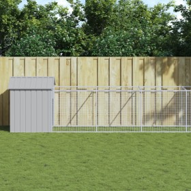 Dog kennel with light gray galvanized steel roof 117x813x123cm by vidaXL, Dog kennels - Ref: Foro24-3189066, Price: 453,75 €,...