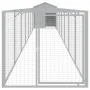 Hundehütte aus verzinktem Stahl mit Dach hellgrau 117x813x123cm von vidaXL, Hundehütten - Ref: Foro24-3189066, Preis: 463,09 ...