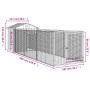 Hundehütte mit grau verzinktem Stahldach 117x405x123 cm von vidaXL, Hundehütten - Ref: Foro24-3189059, Preis: 296,00 €, Rabat...