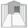 Hundehütte aus hellgrauem verzinktem Stahl mit Dach 117x405x123cm von vidaXL, Hundehütten - Ref: Foro24-3189064, Preis: 310,4...