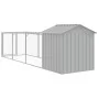 Dog kennel with light gray galvanized steel roof 117x405x123cm by vidaXL, Dog kennels - Ref: Foro24-3189064, Price: 311,32 €,...