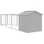 Hundehütte aus hellgrauem verzinktem Stahl mit Dach 117x405x123cm von vidaXL, Hundehütten - Ref: Foro24-3189064, Preis: 310,4...