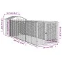 Dog kennel with light gray galvanized steel roof 117x405x123cm by vidaXL, Dog kennels - Ref: Foro24-3189064, Price: 311,32 €,...