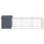 Gallinero con corral acero galvanizado gris 117x405x123 cm by vidaXL, Cages and habitats for small animals - Ref: Foro24-3189...