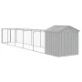 Hundehütte mit hellgrauem Dach aus verzinktem Stahl, 117 x 609 x 123 cm von vidaXL, Hundehütten - Ref: Foro24-3189065, Preis:...