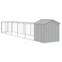 Hundehütte mit hellgrauem Dach aus verzinktem Stahl, 117 x 609 x 123 cm von vidaXL, Hundehütten - Ref: Foro24-3189065, Preis:...