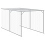 Gallinero con corral acero galvanizado gris 117x405x123 cm