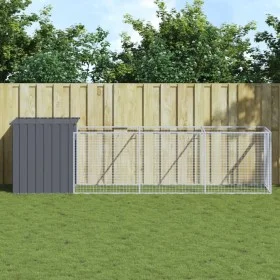 Dog kennel with galvanized steel gray enclosure 110x405x110 cm by vidaXL, Dog kennels - Ref: Foro24-3189079, Price: 264,40 €,...