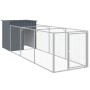 Hundehütte mit Gehege verzinkter Stahl grau 110x405x110 cm von vidaXL, Hundehütten - Ref: Foro24-3189079, Preis: 270,92 €, Ra...
