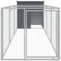 Caseta perros con corral acero galvanizado gris 110x405x110 cm de vidaXL, Casetas para perros - Ref: Foro24-3189079, Precio: ...