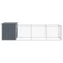 Caseta perros con corral acero galvanizado gris 110x405x110 cm de vidaXL, Casetas para perros - Ref: Foro24-3189079, Precio: ...