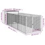 Caseta perros con corral acero galvanizado gris 110x405x110 cm de vidaXL, Casetas para perros - Ref: Foro24-3189079, Precio: ...