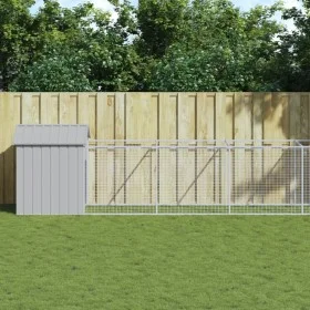 Caseta perro tejado acero galvanizado gris claro 117x1017x123cm de vidaXL, Casetas para perros - Ref: Foro24-3189067, Precio:...