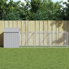Hellgraue Hundehütte mit verzinktem Stahldach, 117 x 1017 x 123 cm von vidaXL, Hundehütten - Ref: Foro24-3189067, Preis: 533,...