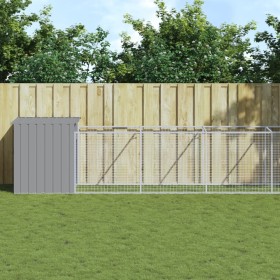 Doghouse corral light gray galvanized steel 110x1221x110cm by vidaXL, Dog kennels - Ref: Foro24-3189088, Price: 580,59 €, Dis...