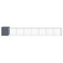 Gallinero con corral acero galvanizado gris 110x813x110 cm
