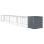 Gallinero con corral acero galvanizado gris 110x813x110 cm