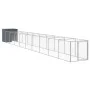 Caseta perros con corral acero galvanizado gris 110x1017x110 cm de vidaXL, Casetas para perros - Ref: Foro24-3189082, Precio:...