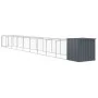 Caseta perros con corral acero galvanizado gris 110x1017x110 cm de vidaXL, Casetas para perros - Ref: Foro24-3189082, Precio:...