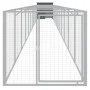 Caseta perros con corral acero galvanizado gris 110x1221x110 cm de vidaXL, Casetas para perros - Ref: Foro24-3189083, Precio:...