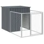 Doghouse with corral gray galvanized steel 110x1221x110 cm by vidaXL, Dog kennels - Ref: Foro24-3189083, Price: 591,58 €, Dis...