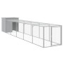 Gallinero con corral acero galvanizado gris claro 110x609x110cm by vidaXL, Cages and habitats for small animals - Ref: Foro24...
