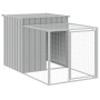 Gallinero con corral acero galvanizado gris claro 110x609x110cm by vidaXL, Cages and habitats for small animals - Ref: Foro24...