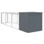 Chicken coop with corral gray galvanized steel 110x405x110 cm by vidaXL, Cages and habitats for small animals - Ref: Foro24-3...