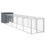 Gallinero con corral acero galvanizado gris 110x609x110 cm