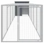 Chicken coop with corral gray galvanized steel 110x609x110 cm by vidaXL, Cages and habitats for small animals - Ref: Foro24-3...