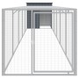 Gallinero con corral acero galvanizado gris 110x609x110 cm