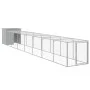 Chicken coop with corral light gray galvanized steel 110x813x110cm by vidaXL, Cages and habitats for small animals - Ref: For...