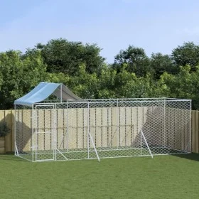 Außenzwinger mit verzinktem Stahldach silber 6x2x2,5 m von vidaXL, Hundehütten und Zäune - Ref: Foro24-3190467, Preis: 266,71...